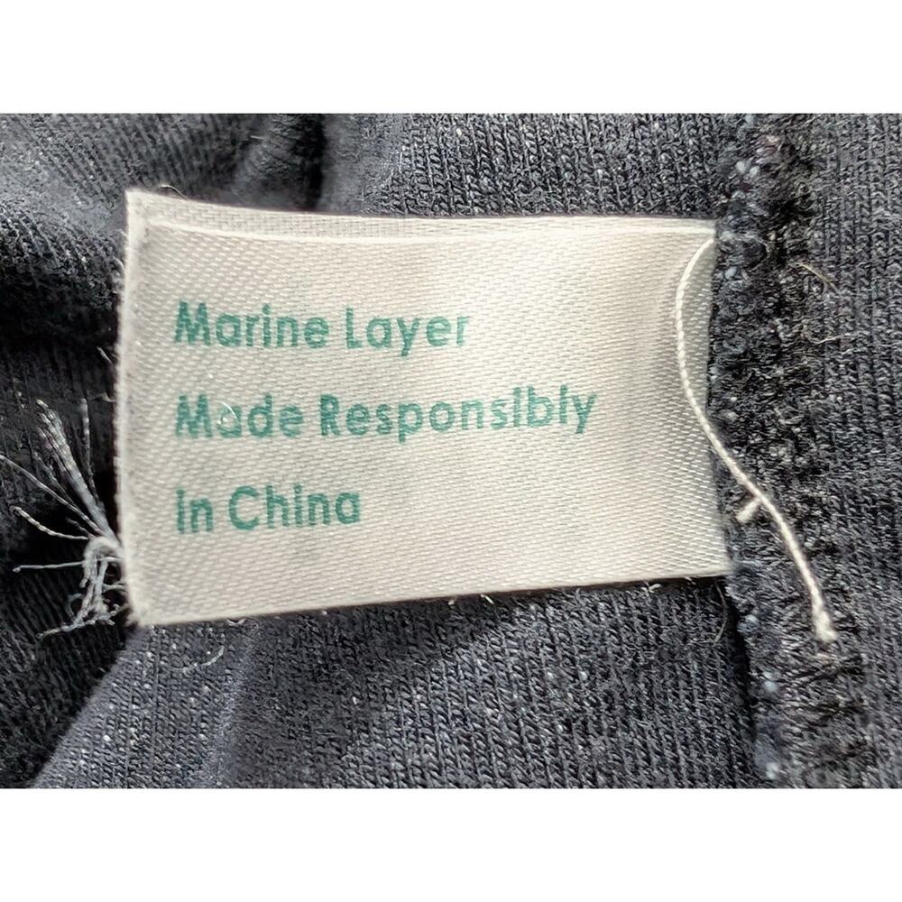 Marine Layer Sweatshirt Black Chill Texture Long Sleeve Top Women's Size L - Picture 6 of 7